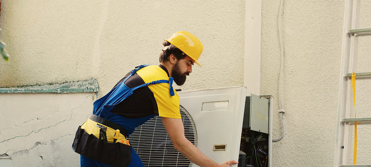 air-source heat pump installation